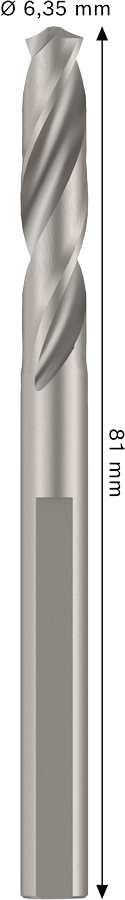 Bosch HSS-G juhtpuur standardvõllile, läbimõõt 6,35 mm.
